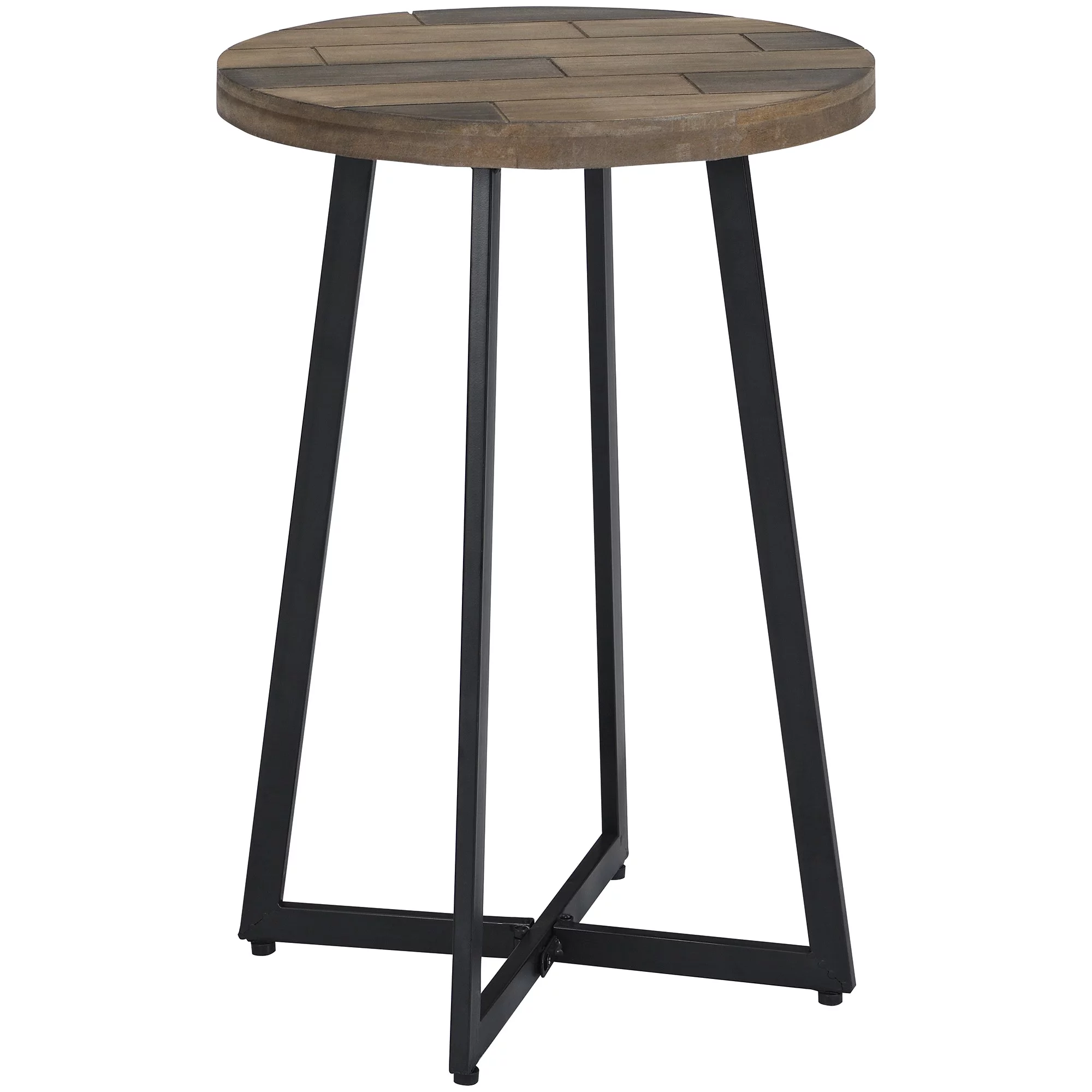 FirsTime & Co. Brown Miles Shiplap End Table, Farmhouse, Painted, Round, Metal, 16 x 16 x 22 in - Curated Treasures Market
