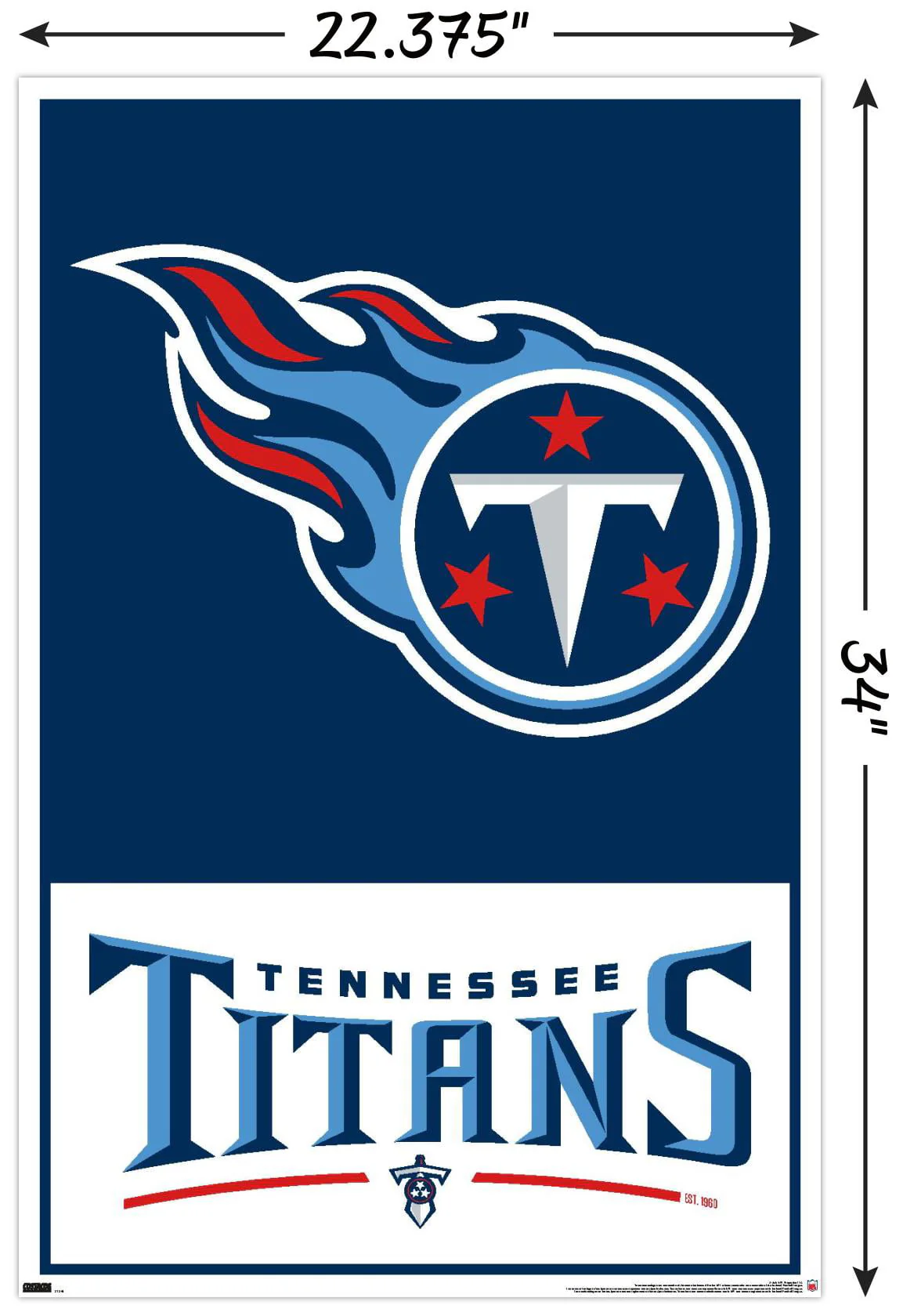 NFL Tennessee Titans - Logo 21 Wall Poster, 22.375 x 34