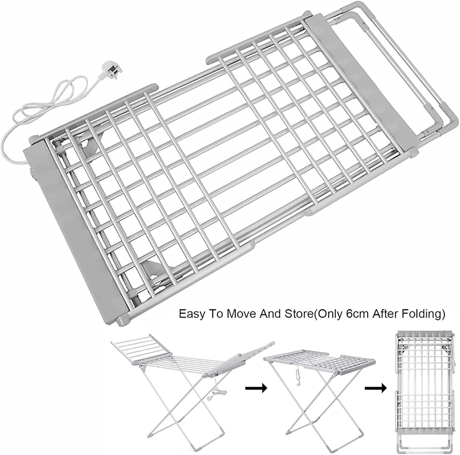 Heated Clothes Airer,Electric Heated Clothes Dryer Airer,Portable Folding Heated Drying Rack, Energy-Efficient Heated Clothes Dryer for Home, Apartment
