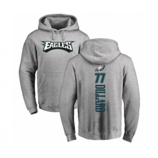 Philadelphia Eagles #77 Andre Dillard Ash Backer Pullover Hoodie
