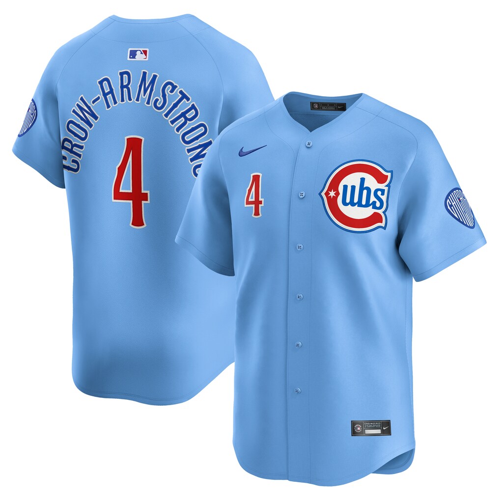 Men's Chicago Cubs Pete Crow-Armstrong Nike Light Blue Alternate Limited Player Jersey