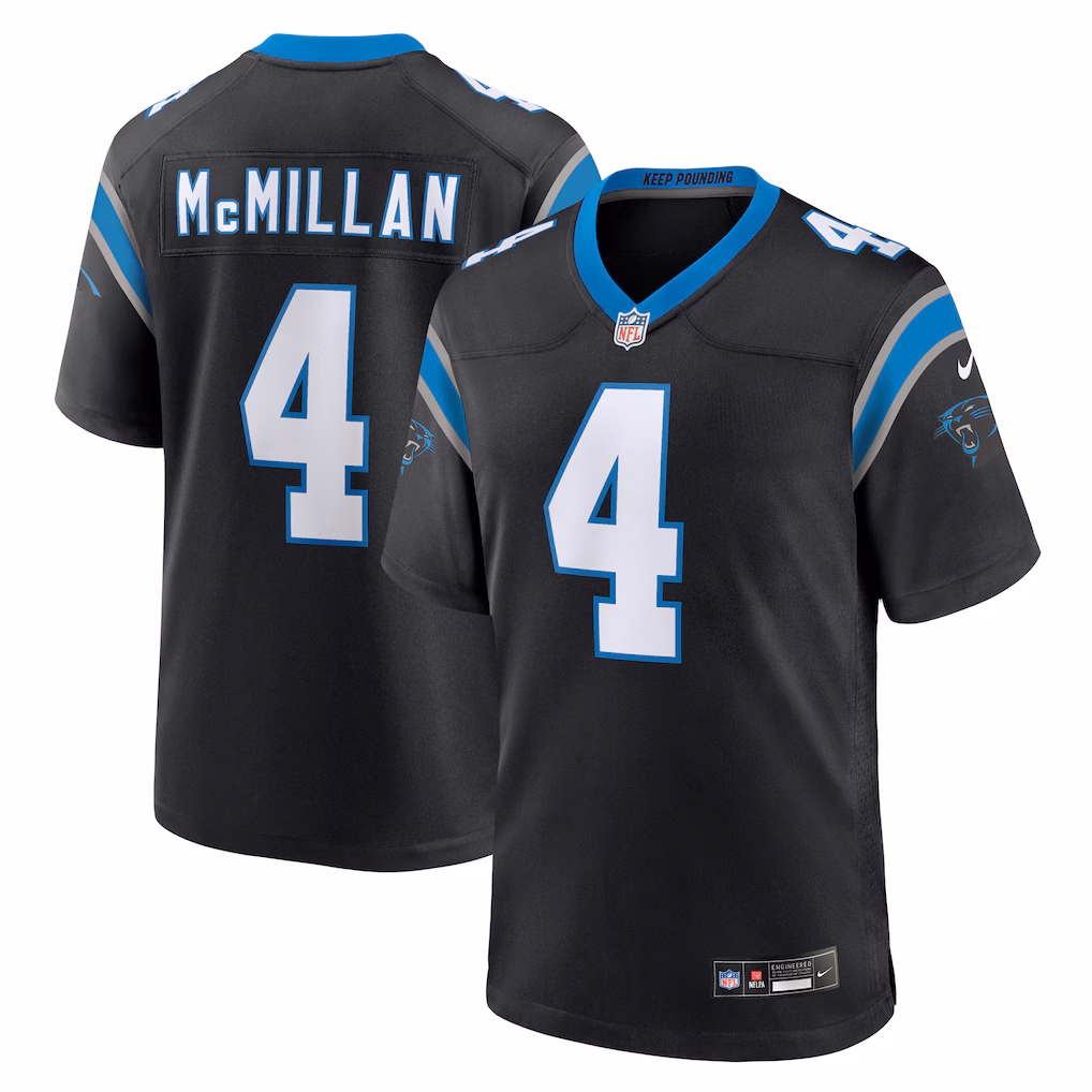 Men's Carolina Panthers Tetairoa McMillan Nike Black Team Game Jersey