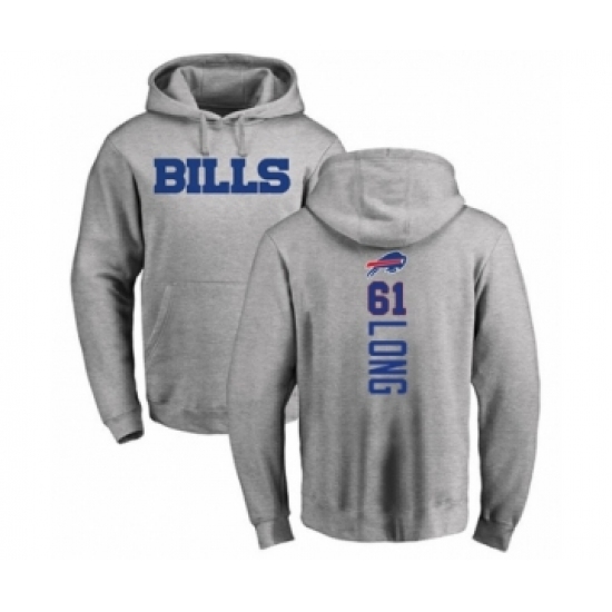 Football Buffalo Bills #61 Spencer Long Ash Backer Pullover Hoodie