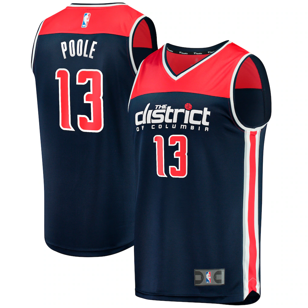 Youth Washington Wizards Jordan Poole Fanatics Navy Fast Break Player Jersey - Statement Edition