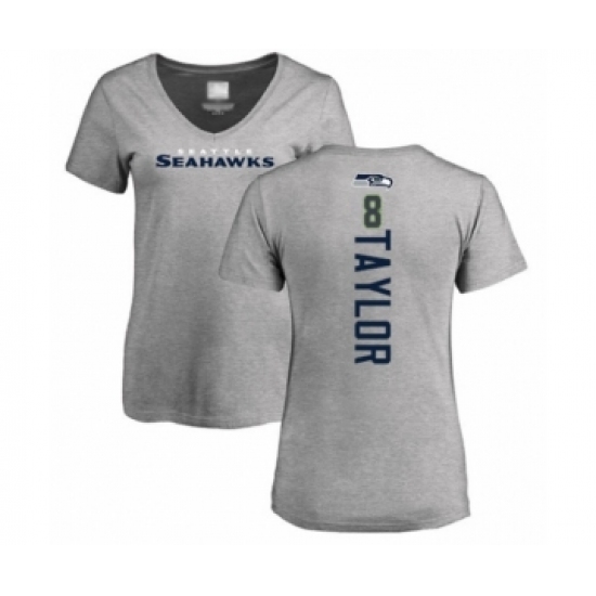 Football Women's Seattle Seahawks #8 Jamar Taylor Ash Backer T-Shirt