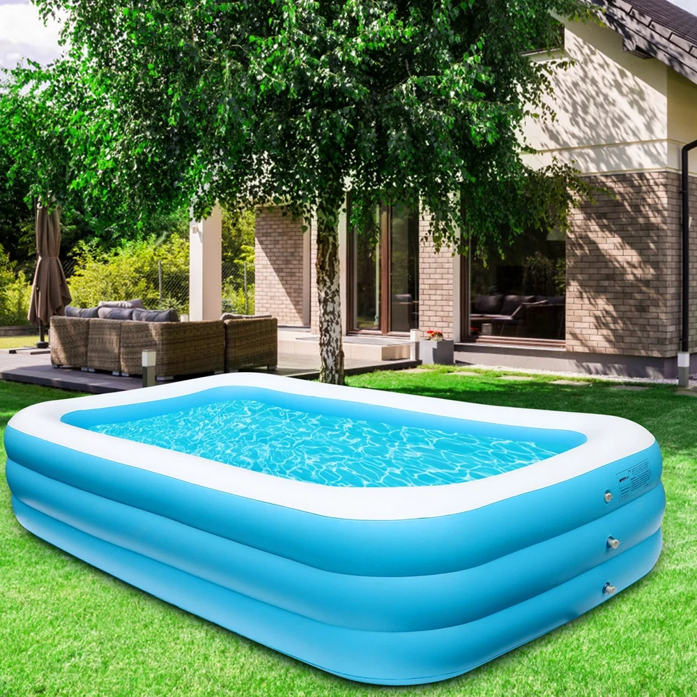Crowdstage Inflatable Pool, Swimming Pool for Kids and Adults, Oversized Thickened Family Inflatable Pool for Kids, Toddlers, Adults, Outdoor, Garden, Backyard, Summer Water Party