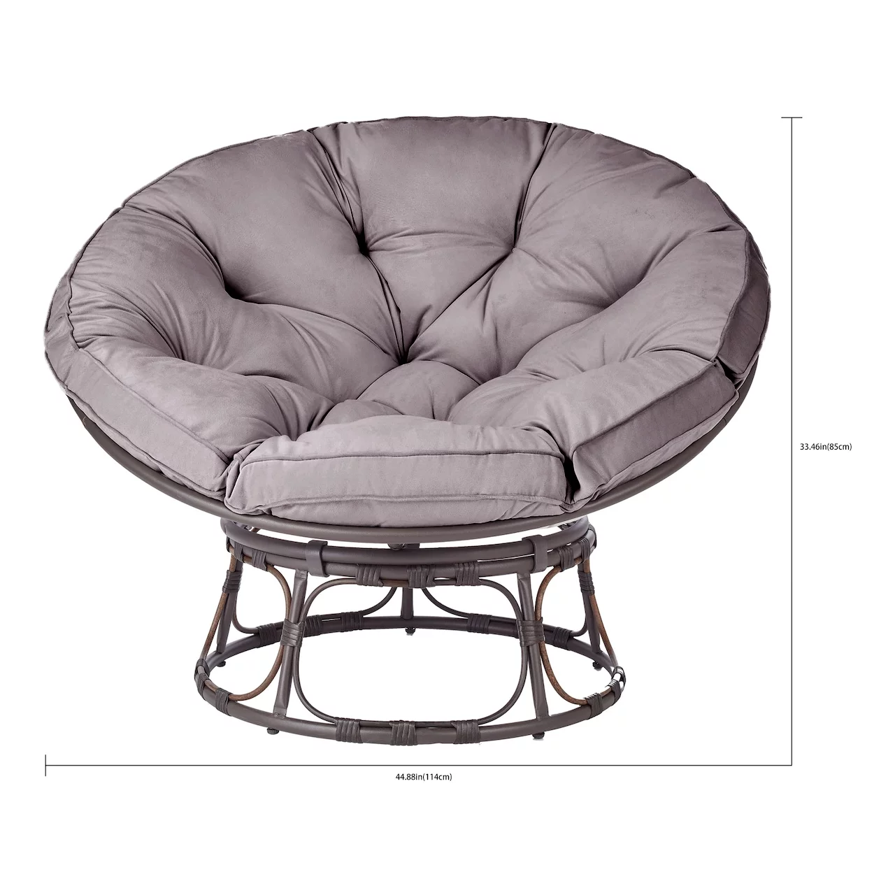 Better Homes & Gardens Papasan Chair, Pumice Gray, 46