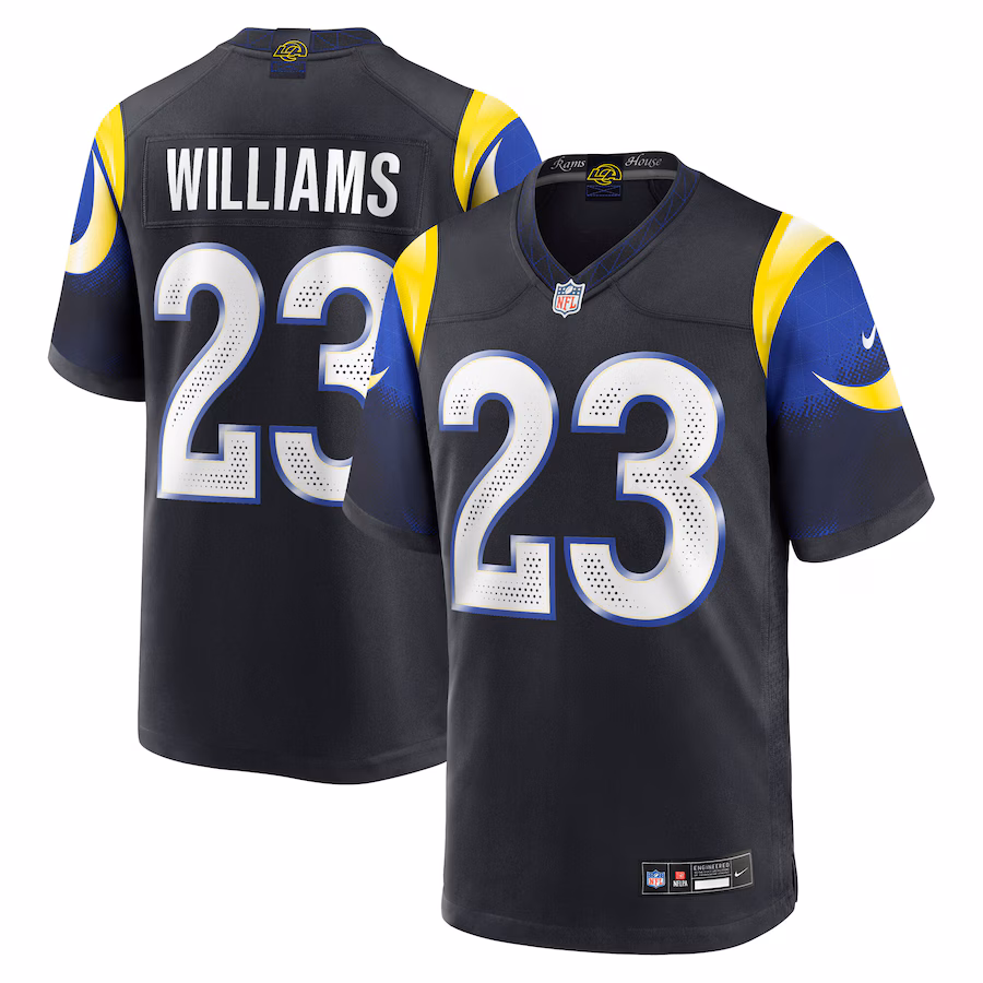 Men's Los Angeles Rams Kyren Williams Nike Midnight Blue 2025 Rivalries Collection Game Jersey