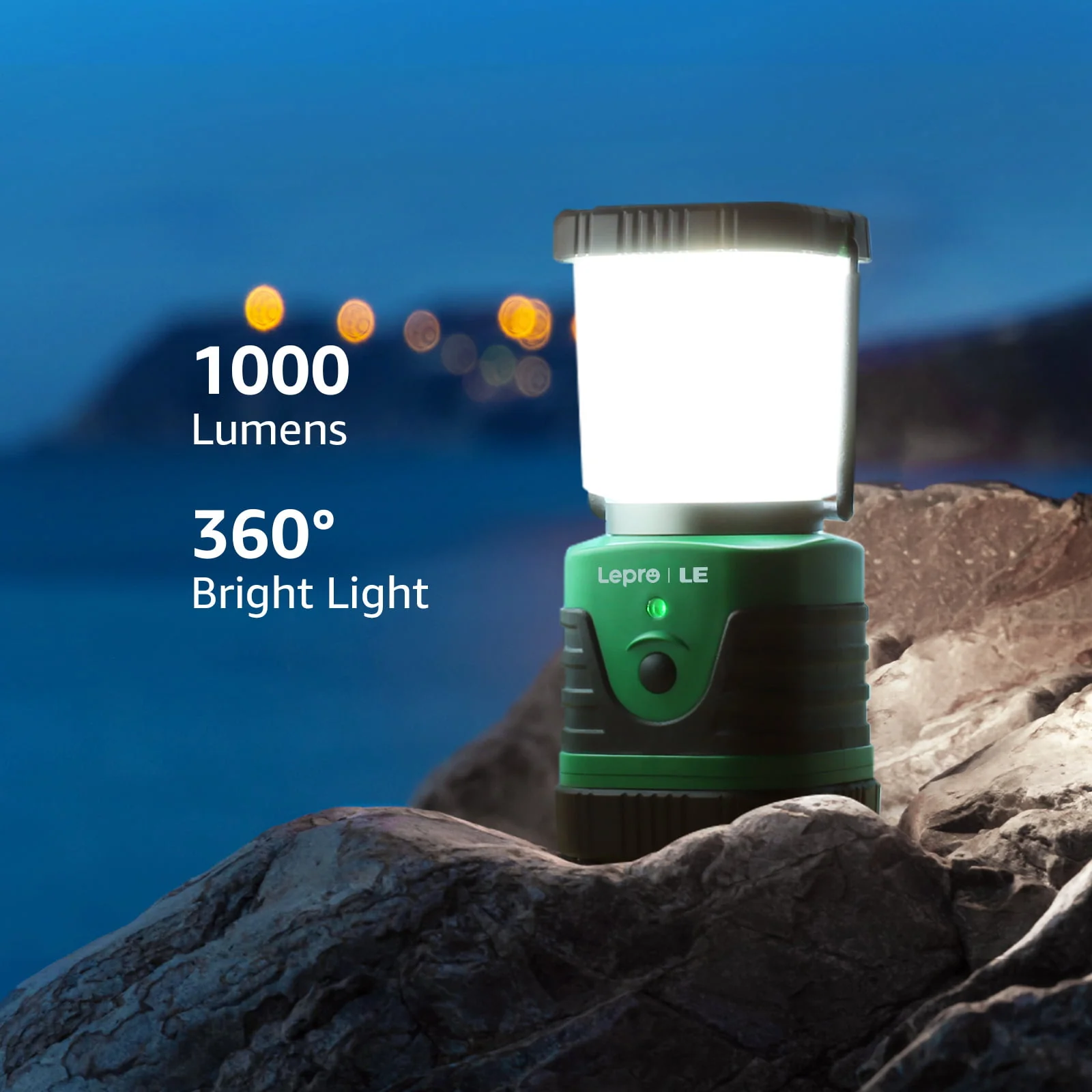 Lepro LED Camping Lantern Rechargeable , 1000LM 4400mAh Long-lasting Perfect Lantern Flashlight for Hurricane and Power Outage Emergency Backup
