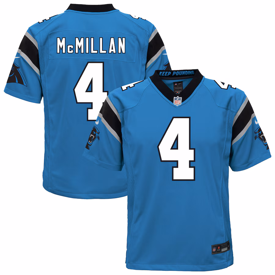 Youth Carolina Panthers Tetairoa McMillan Nike Blue Alternate Game Jersey