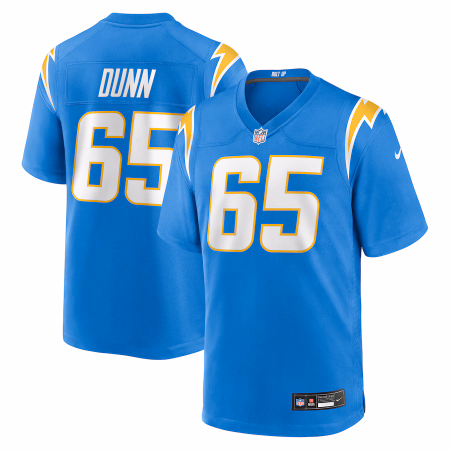 Men's Los Angeles Chargers Michael Dunn Nike Powder Blue Team Game Jersey
