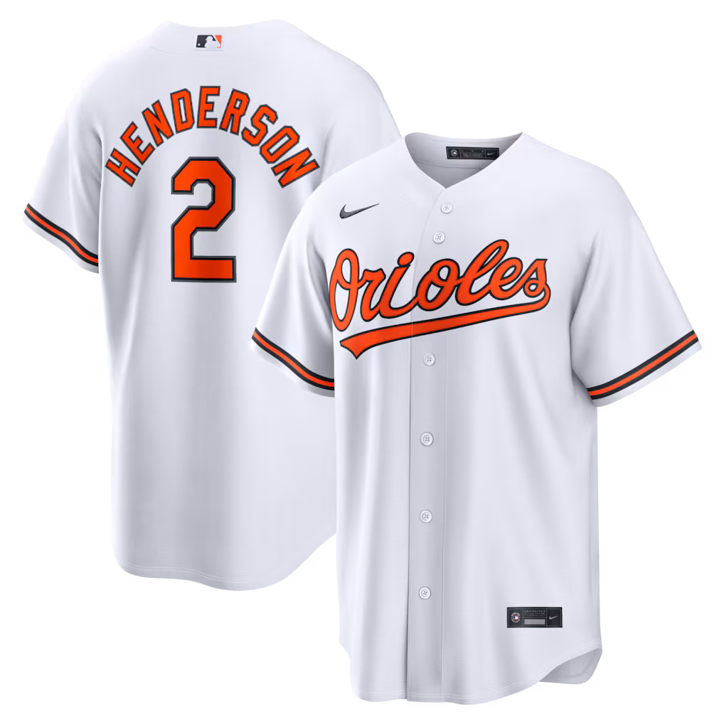 Men's Baltimore Orioles Gunnar Henderson Nike White Home Replica Jersey