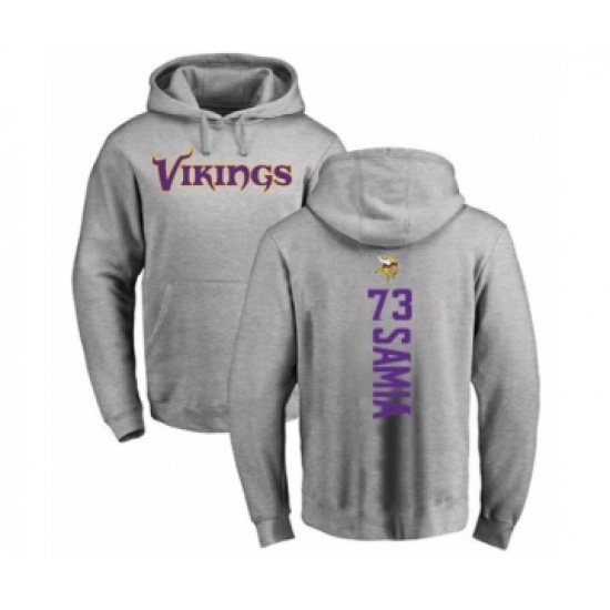 Football Minnesota Vikings #73 Dru Samia Ash Backer Pullover Hoodie