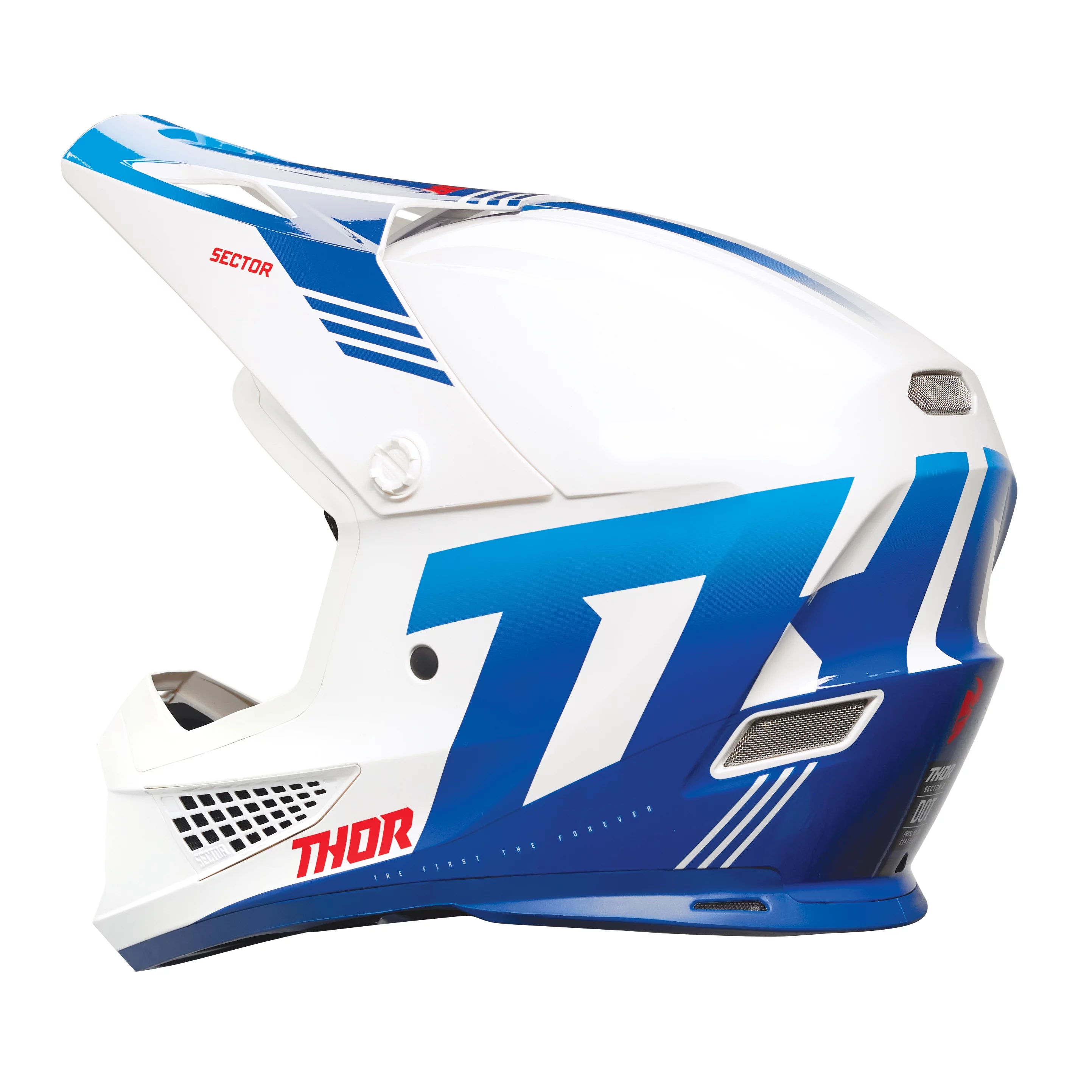 Thor Sector 2 Carve Offroad Motocross Dirt Bike Helmet - White/Blue - X-Large - Curated Treasures Market