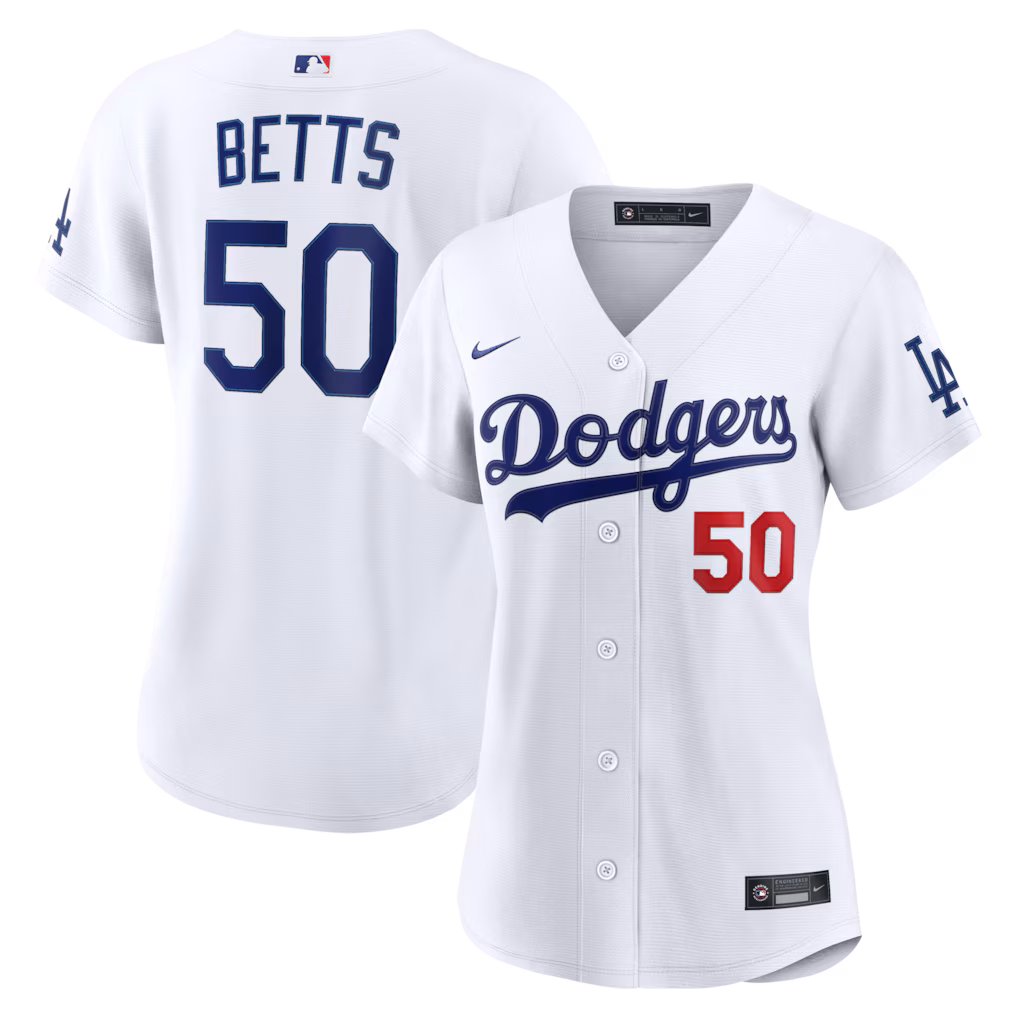 Women's Los Angeles Dodgers Mookie Betts Nike White Home Stadium Jersey