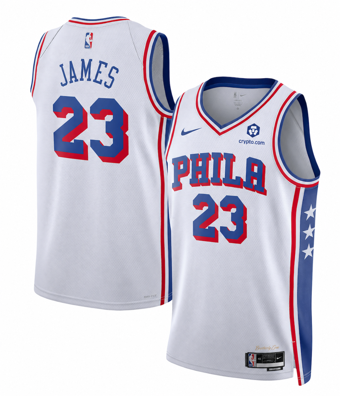 Men's Philadelphia 76ers Lebron James Nike White Swingman Jersey - Association Edition