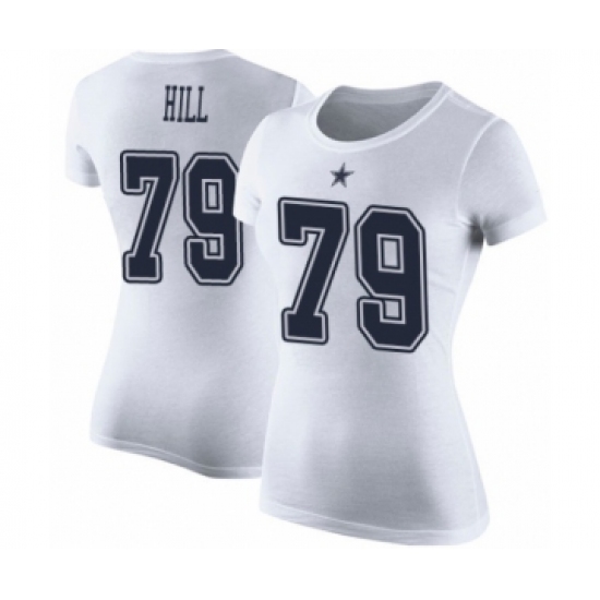Football Women's Dallas Cowboys #79 Trysten Hill White Rush Pride Name & Number T-Shirt
