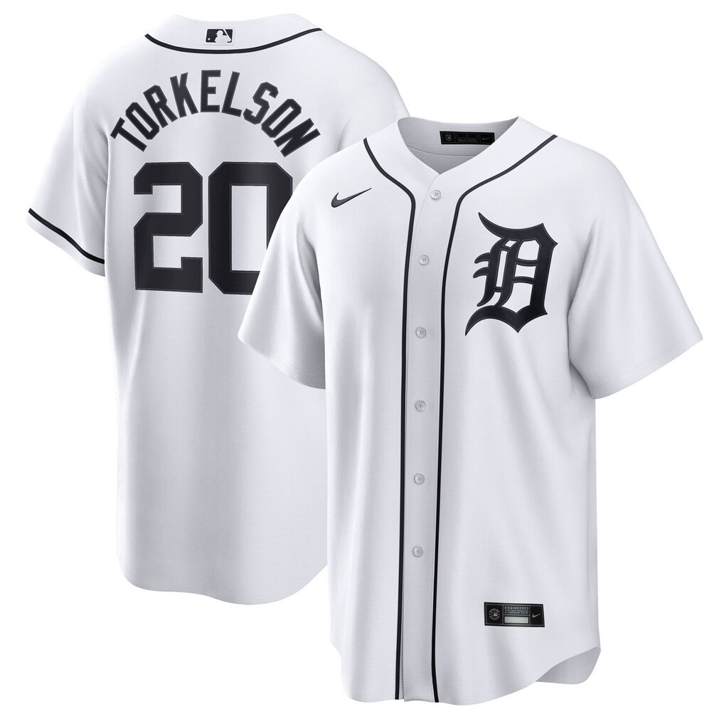 Men's  Detroit Tigers Spencer Torkelson Nike White Home Replica Jersey