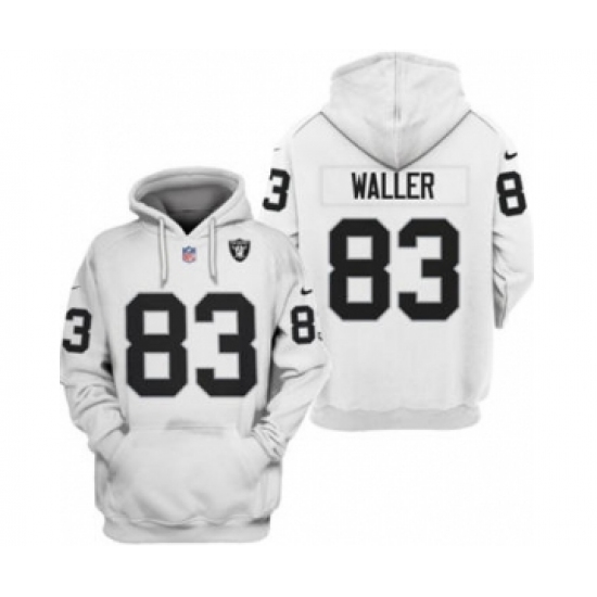 Men's Las Vegas Raiders #83 Darren Waller 2021 White Pullover Football Hoodie