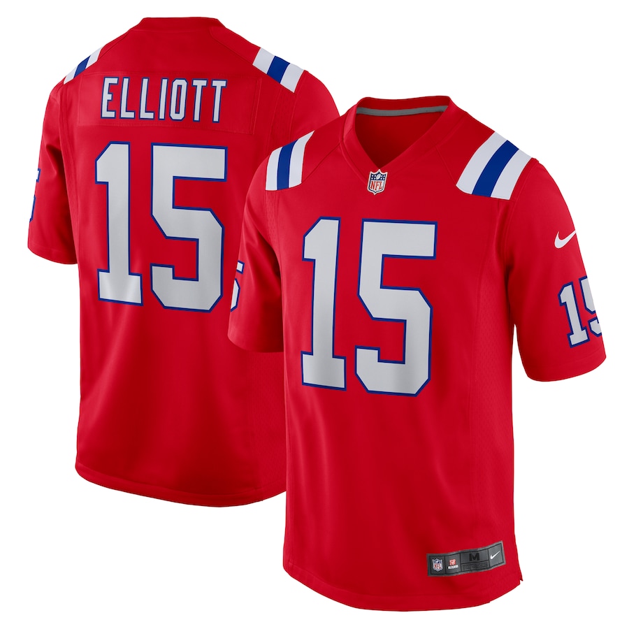 Men's New England Patriots Ezekiel Elliott Nike Red Alternate Game Jersey