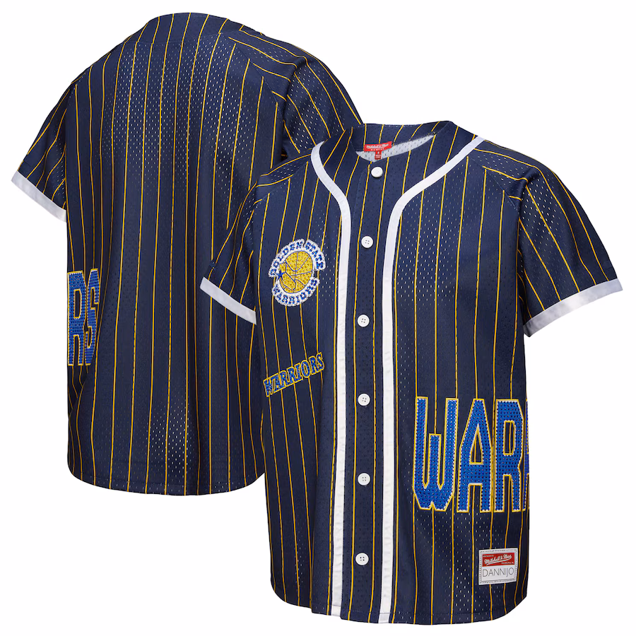 Women's Golden State Warriors Mitchell & Ness x DANNIJO Blue Fashion Baseball Jersey