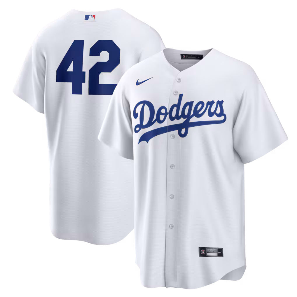 Men's Los Angeles Dodgers Nike White Home 2026 Jackie Robinson Day Replica Jersey