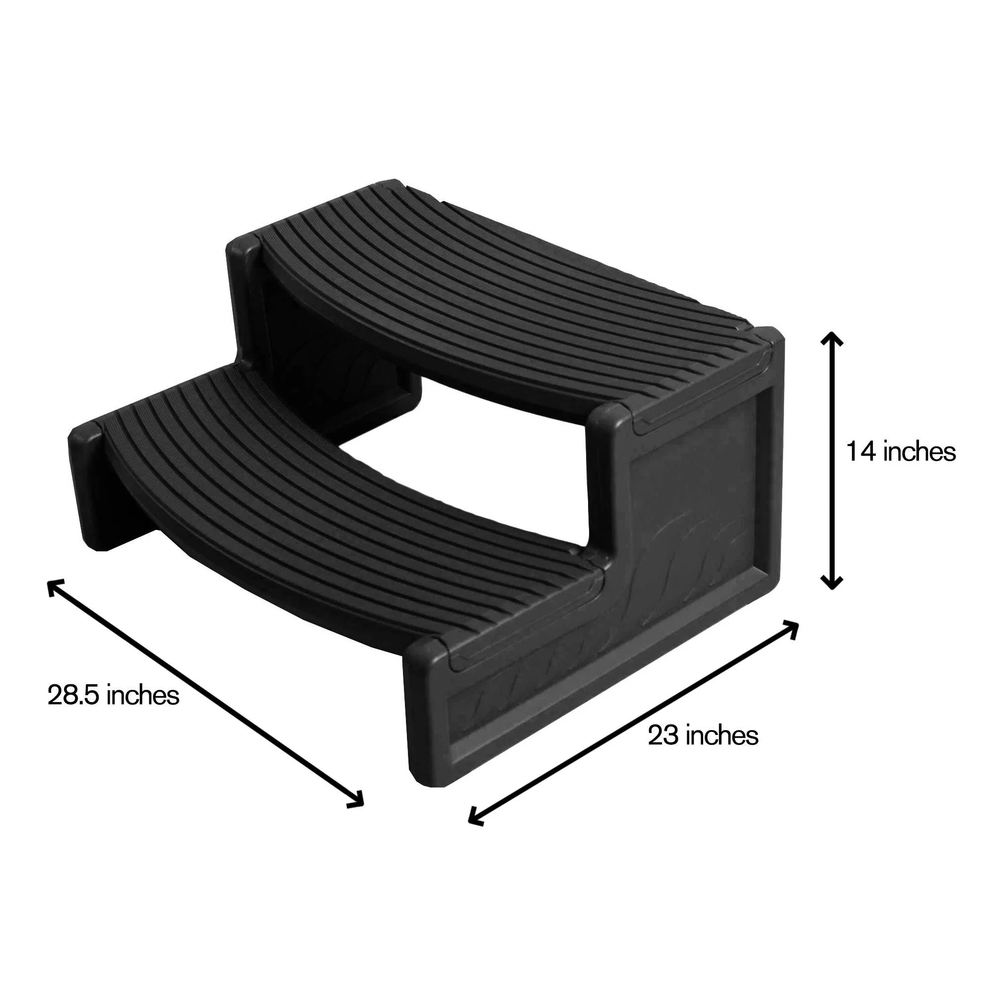 Confer Plastics Handi-Step Hot Tub Stairs for Straight & Curved Spas, Black