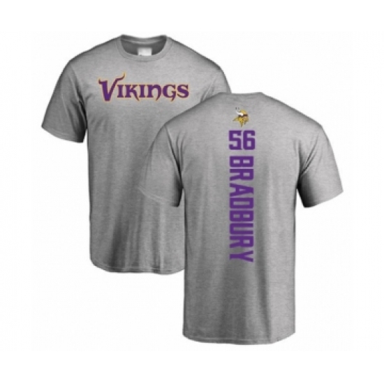 Football Minnesota Vikings #56 Garrett Bradbury Ash Backer T-Shirt
