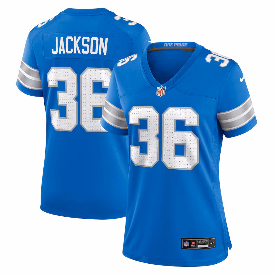 Women's Detroit Lions Deon Jackson Nike Blue Team Game Jersey