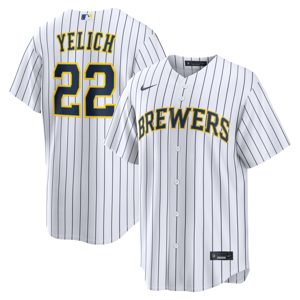 Men's Milwaukee Brewers Christian Yelich Nike White Alternate Replica Jersey