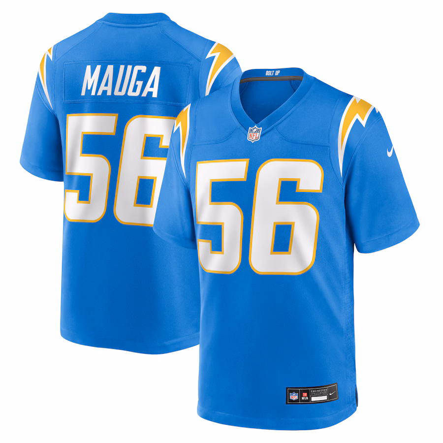Men's Los Angeles Chargers Kanai Mauga Nike Powder Blue Team Game Jersey