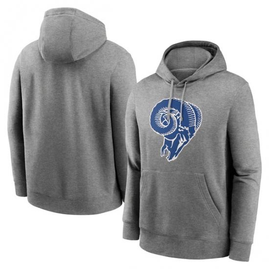 Men's Los Angeles Rams Heather Gray Primary Logo Long Sleeve Hoodie