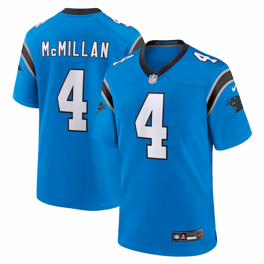 Men's Carolina Panthers Tetairoa McMillan Nike Blue Alternate Game Jersey