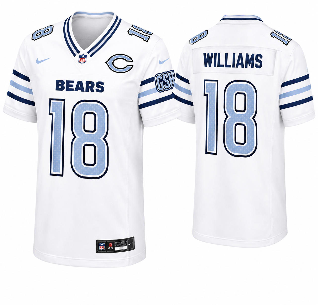 Men's Chicago Bears  Nike White custom Jersey 2