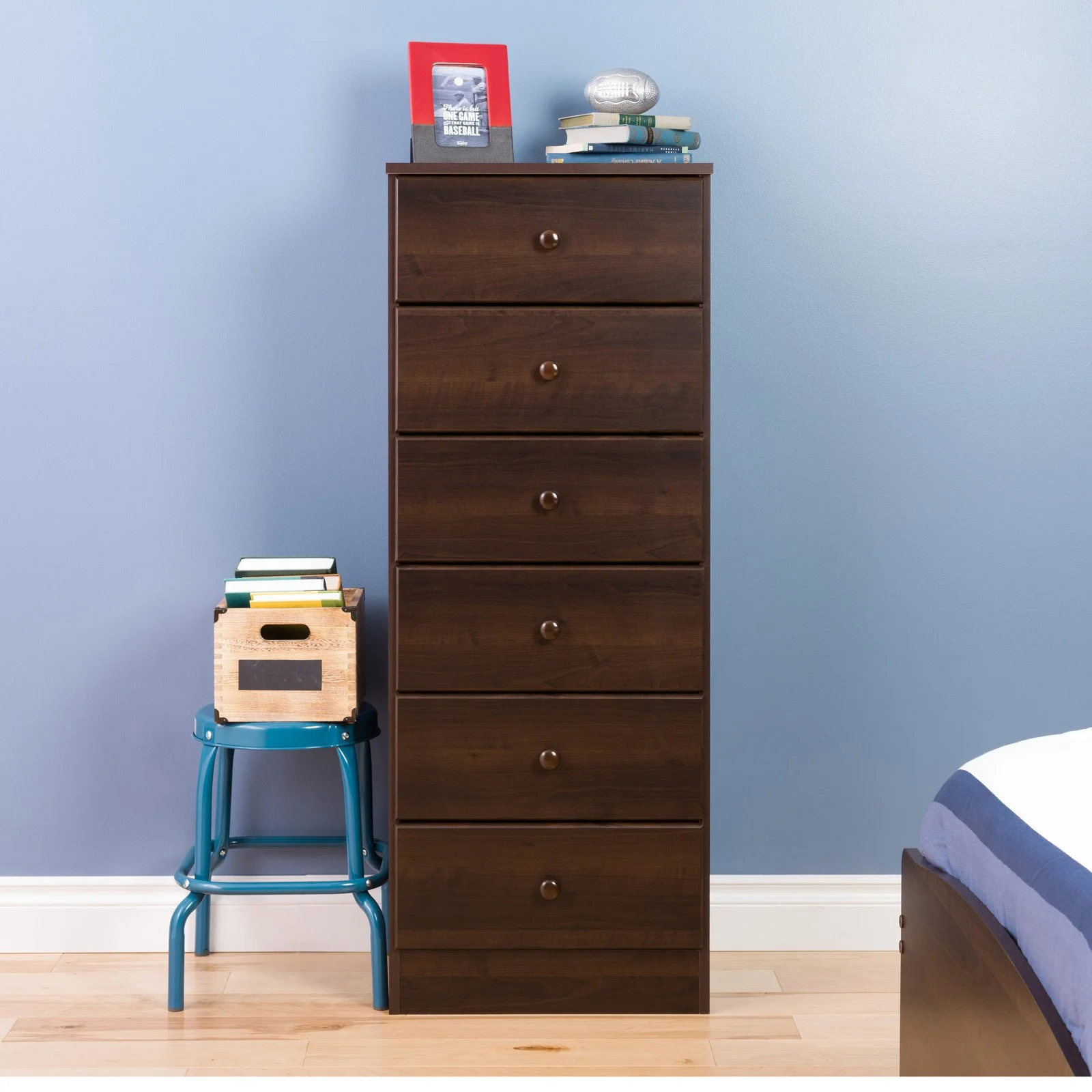 Prepac Astrid Tall Black Dresser: 16D x 20W x 52H, 6-Drawer Chest for Bedroom by Prepac - Perfect Chest of Drawers for Ample Storage
