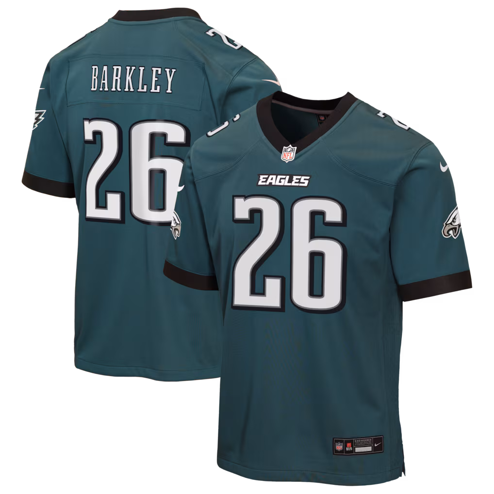 Youth Philadelphia Eagles Saquon Barkley Nike Midnight Green Team Game Jersey
