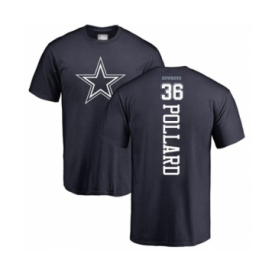 Football Dallas Cowboys #36 Tony Pollard Navy Blue Backer T-Shirt