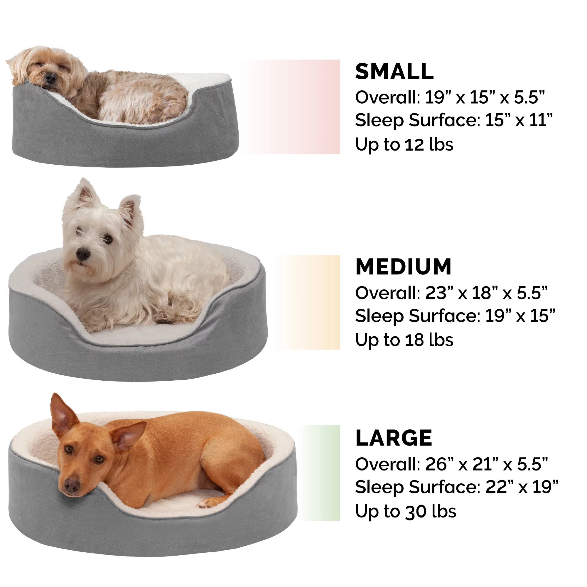 FurHaven Pet Products Faux Sheepskin & Suede Oval Pet Bed for Dogs & Cats - Gray, Small - Curated Treasures Market