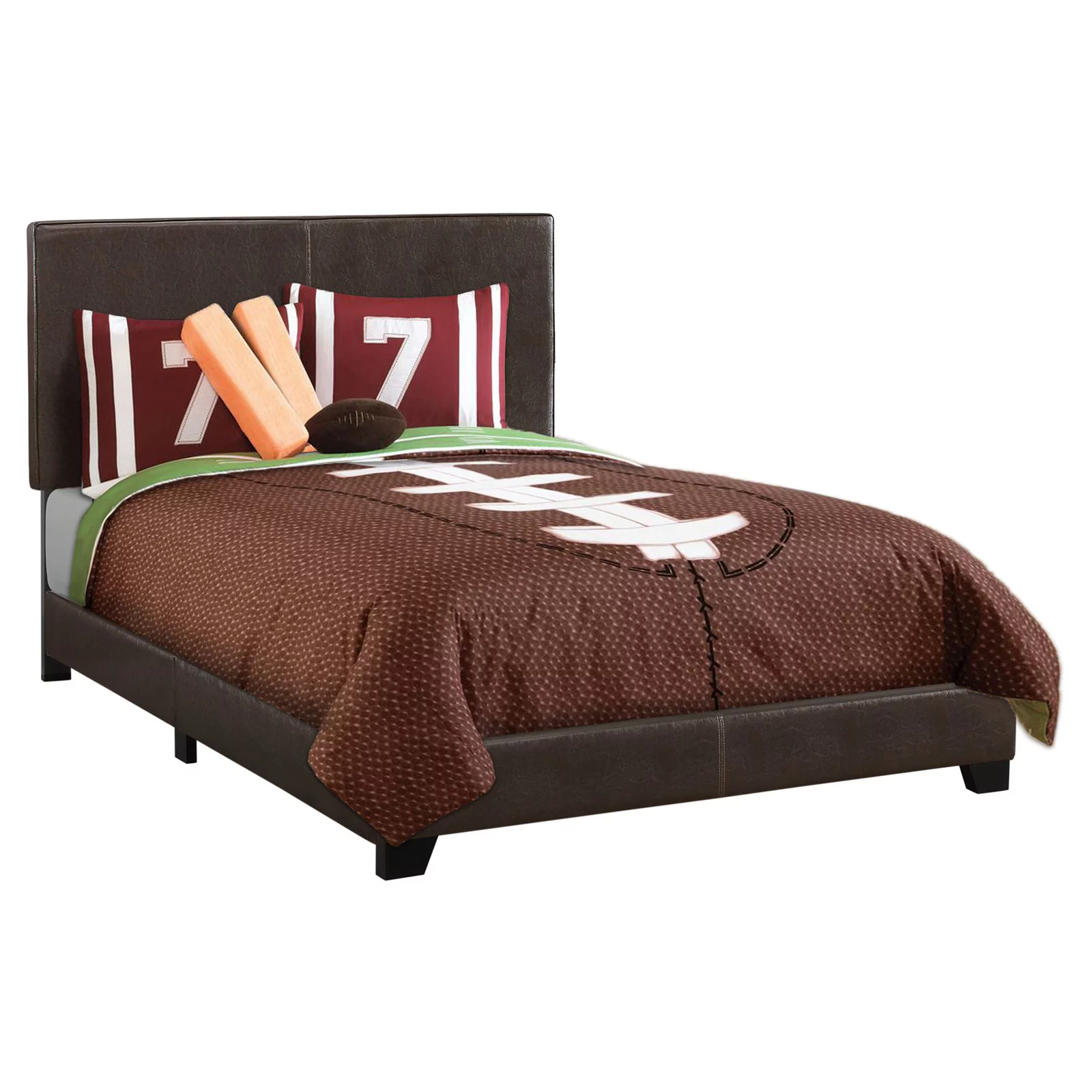 Monarch Specialties Leather-Look Full Bed