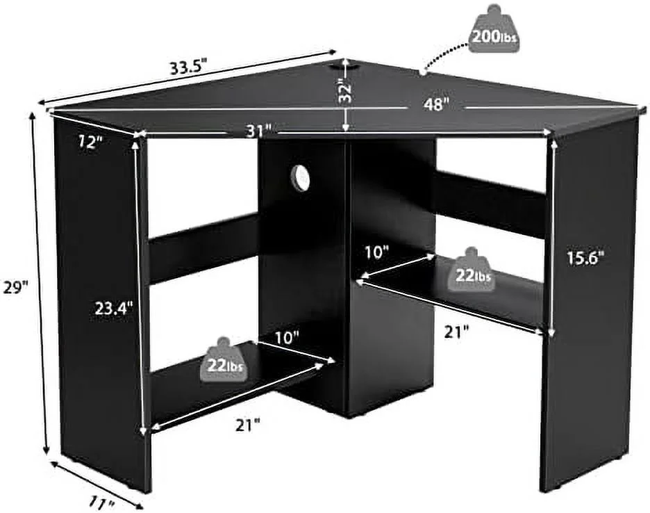 JDZHAPPYLIFE Corner Desk  Corner Computer Desk for Small Space  Bedroom Corner Desk with  Shelves & CPU Stand  Small Desks for Small Spaces  Small Corner Writing Desk (Rustic Brown) - Curated Treasures Market