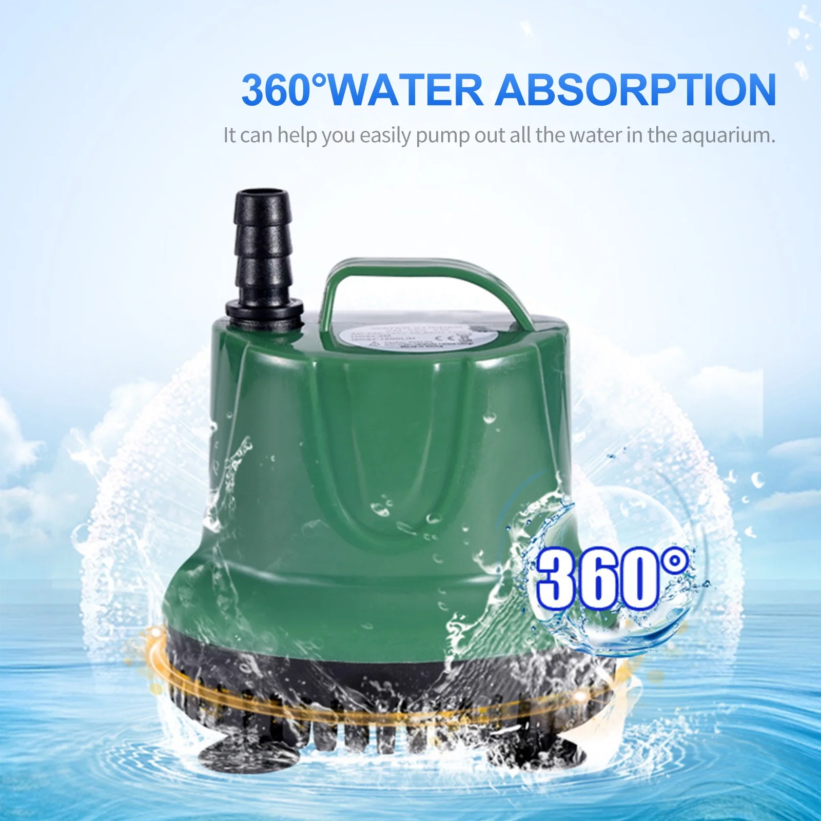Anself 10W 460L/H Submersible Water Pump  Fountain Pump with Power Cord Ultra Quiet Waterproof Water Pump for Aquarium Fish Tank Pond Water Gardens Hydroponic Systems with Nozzles - Curated Treasures Market
