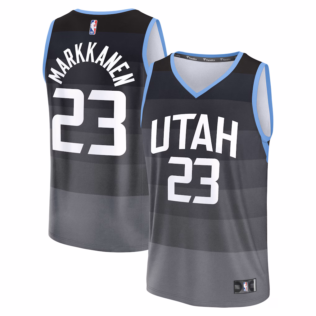 Youth Utah Jazz Lauri Markkanen Fanatics Black Fast Break Jersey - City Edition