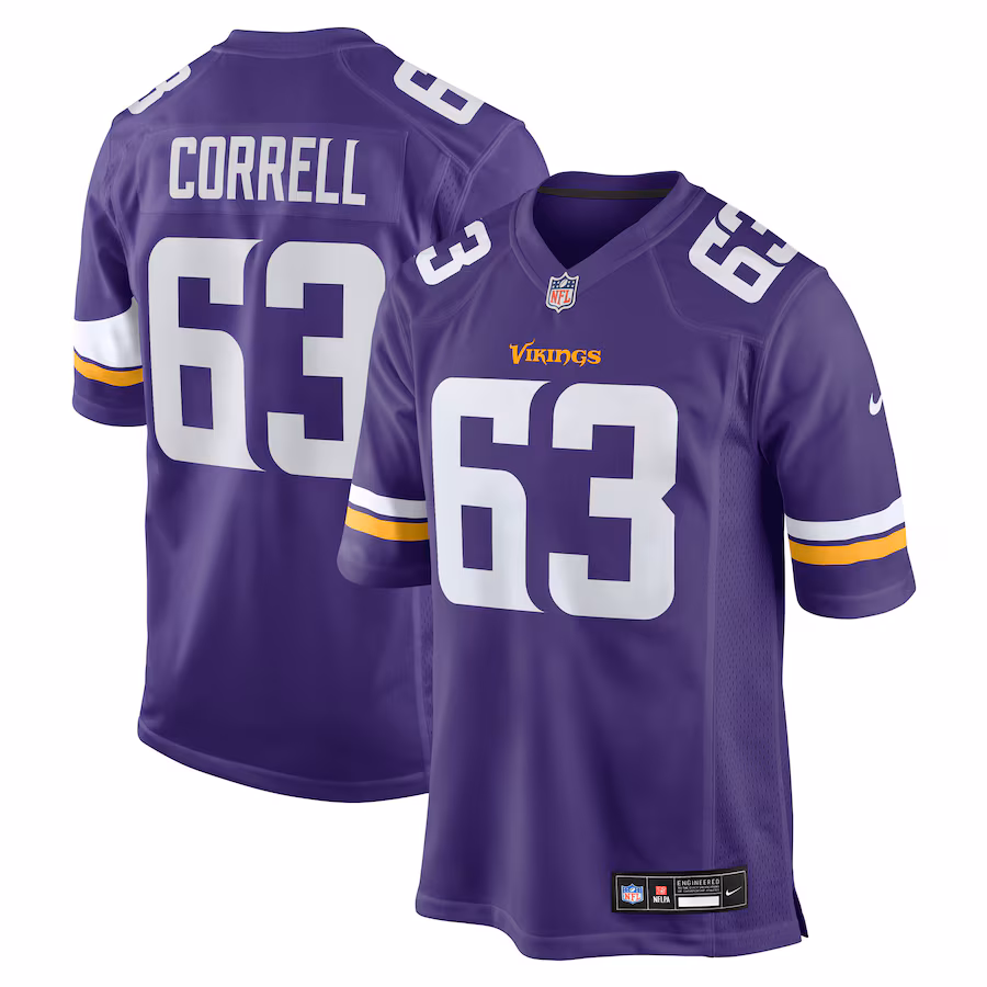Men's Minnesota Vikings Zeke Correll Nike Purple Team Game Jersey