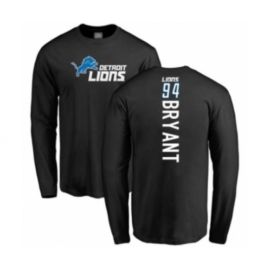 Football Detroit Lions #94 Austin Bryant Black Backer Long Sleeve T-Shirt