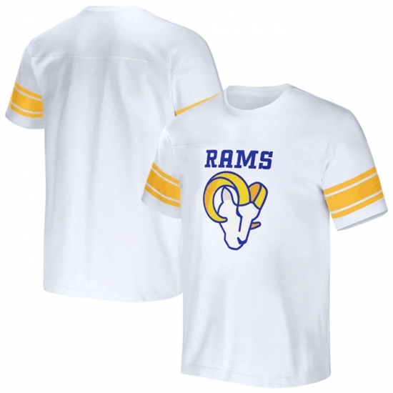 Men's Los Angeles Rams White X Darius Rucker Collection Football Striped T Shirt