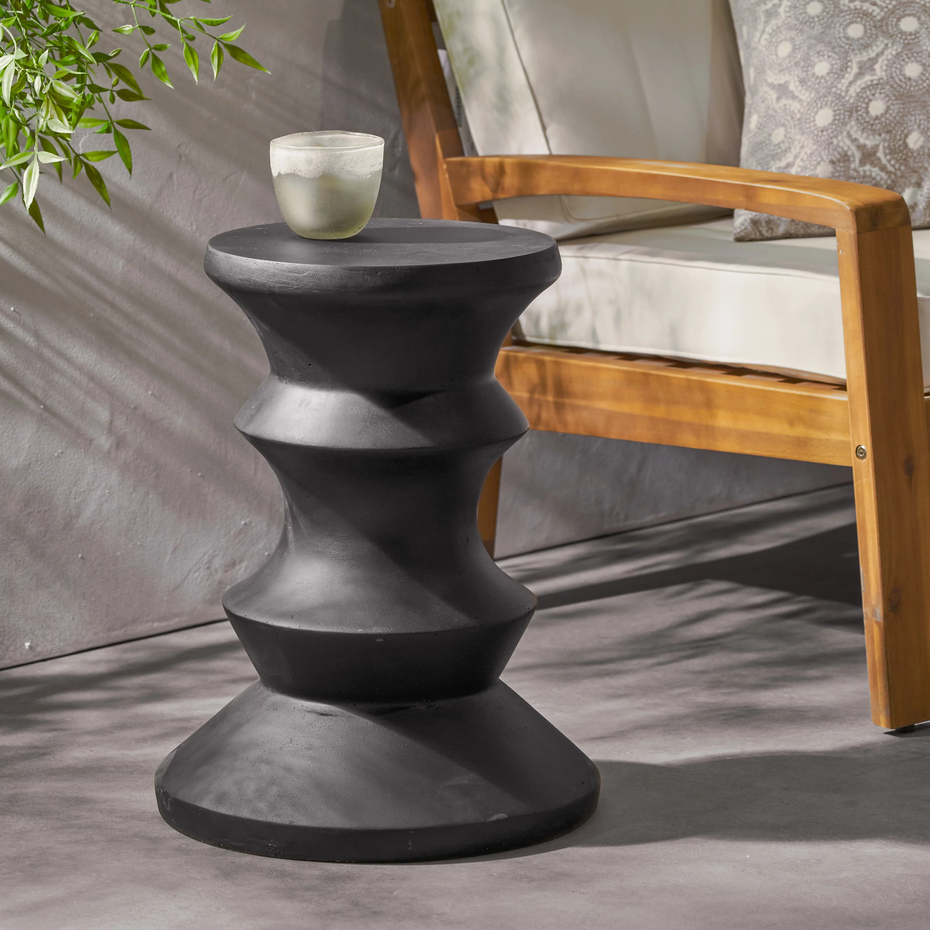 Christopher Knight Home Eureka Outdoor Side Table,  Black - Curated Treasures Market