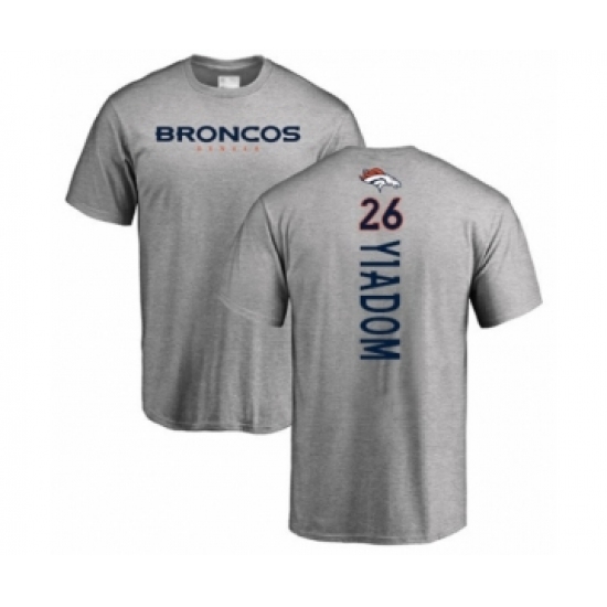 Football Denver Broncos #26 Isaac Yiadom Ash Backer T-Shirt