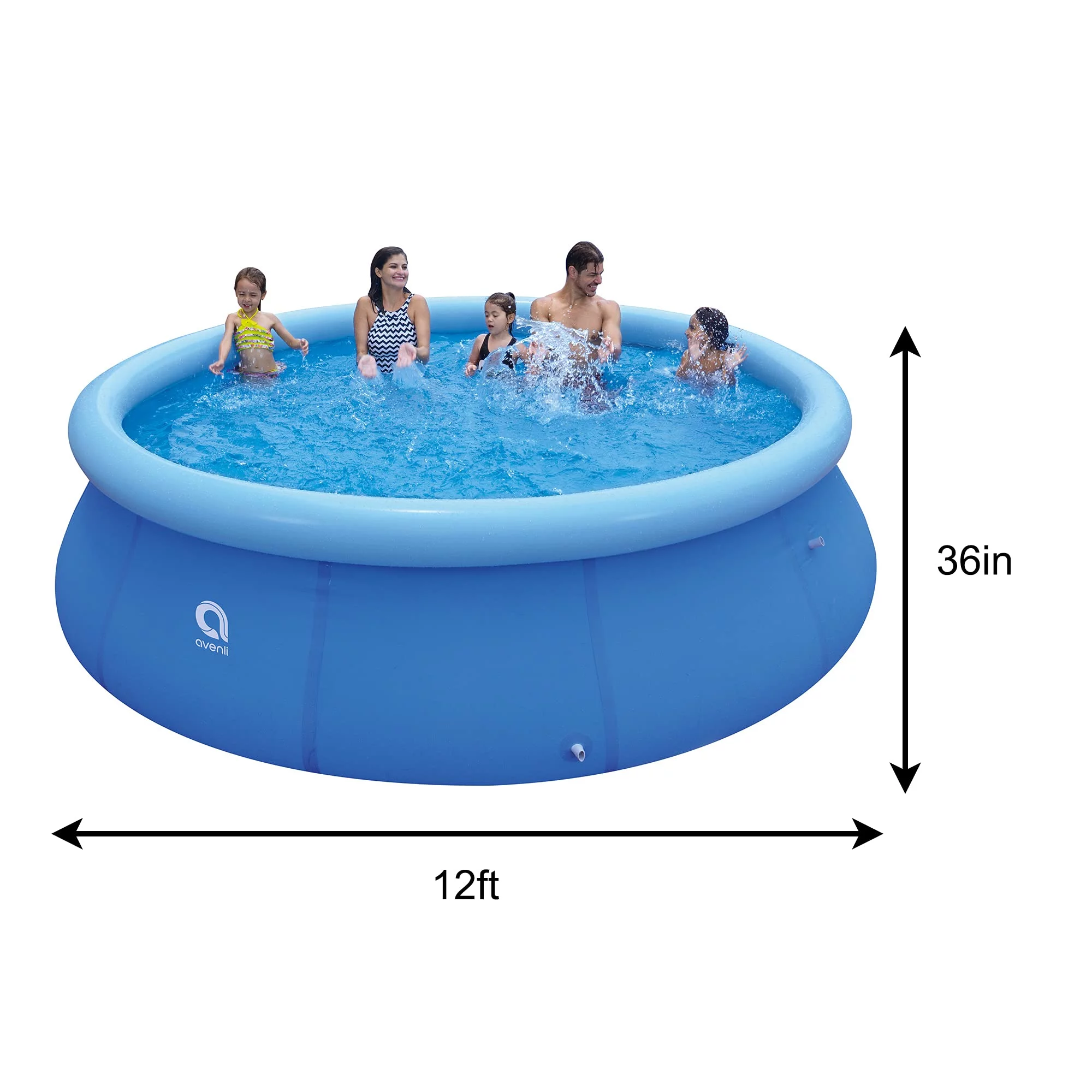 Honeydrill Above Ground Swimming Pools, Inflatable Top Ring Round Pool, Blue (10 ft x 30 in)