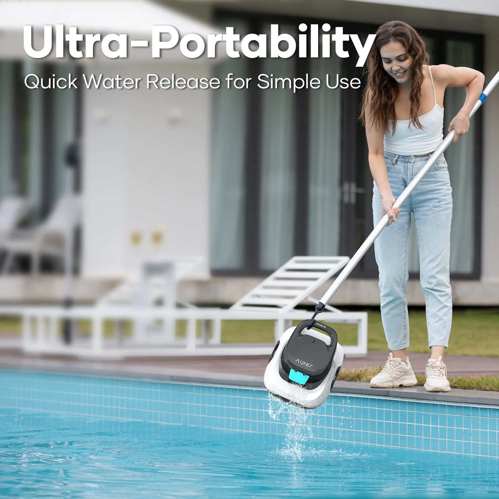 AIPER 2024 Scuba SE Automatic Pool Vacuum Cleaner Robotic Pool Cleaner for Above Ground Pools Cordless