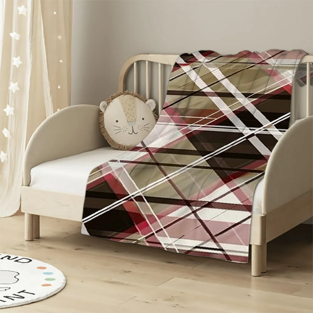 Ullo0ord Quilted Throw Blanket California King Size, Fall Farmhouse Retro Brown and Pink Plaid Buffalo Lightweight Cotton Blanket, All Season Cozy Soft Breathable Comforter for Bed Couch Sofa, - Curated Treasures Market